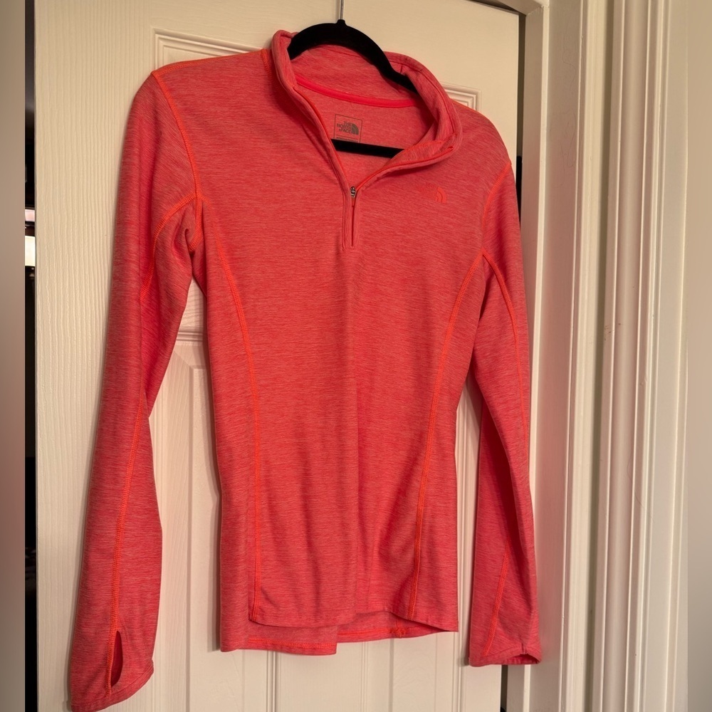 North Face Women’s Pink Quarter Zip Size S - Picture 2 of 5